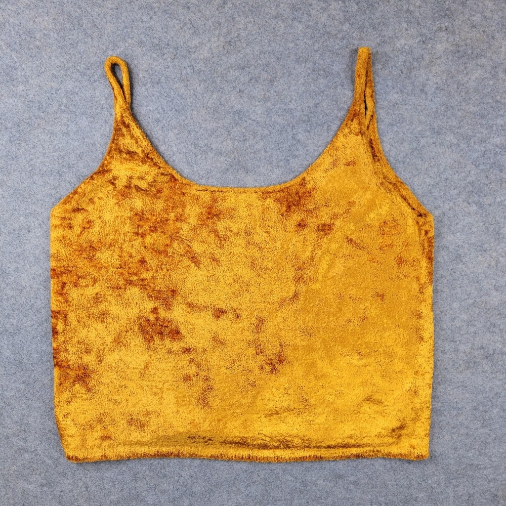 Vince Tank Top Womens XL‎ Gold Velvet Scoop Neck Camisole Sleeveless Stretch